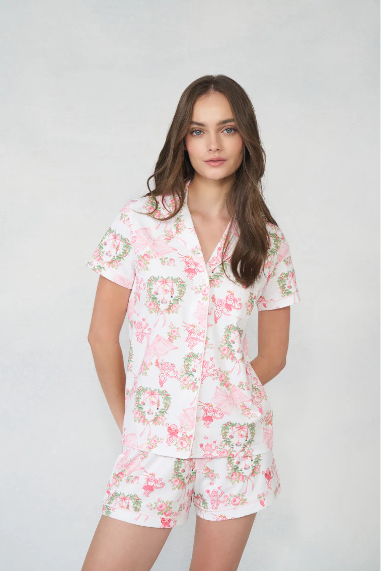 LoveShackFancy x Roller Rabbit Merry Monkey Beaux Polo Pajamas - Mymoui