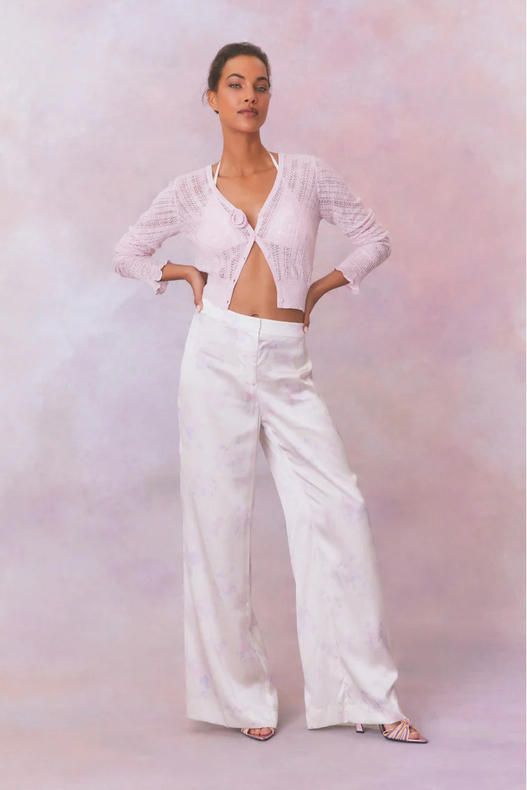 Daniya Wide Leg Printed Silk Pants - Mymoui