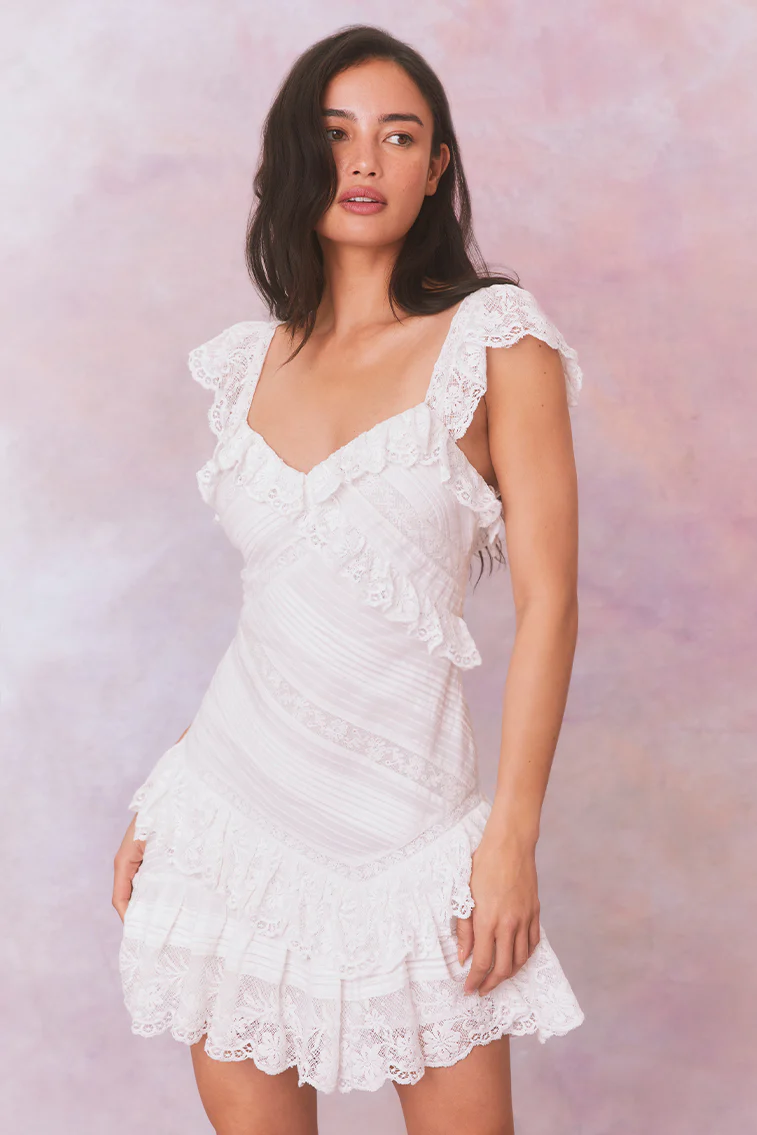 Bensley Fitted Lace Mini Dress - Mymoui