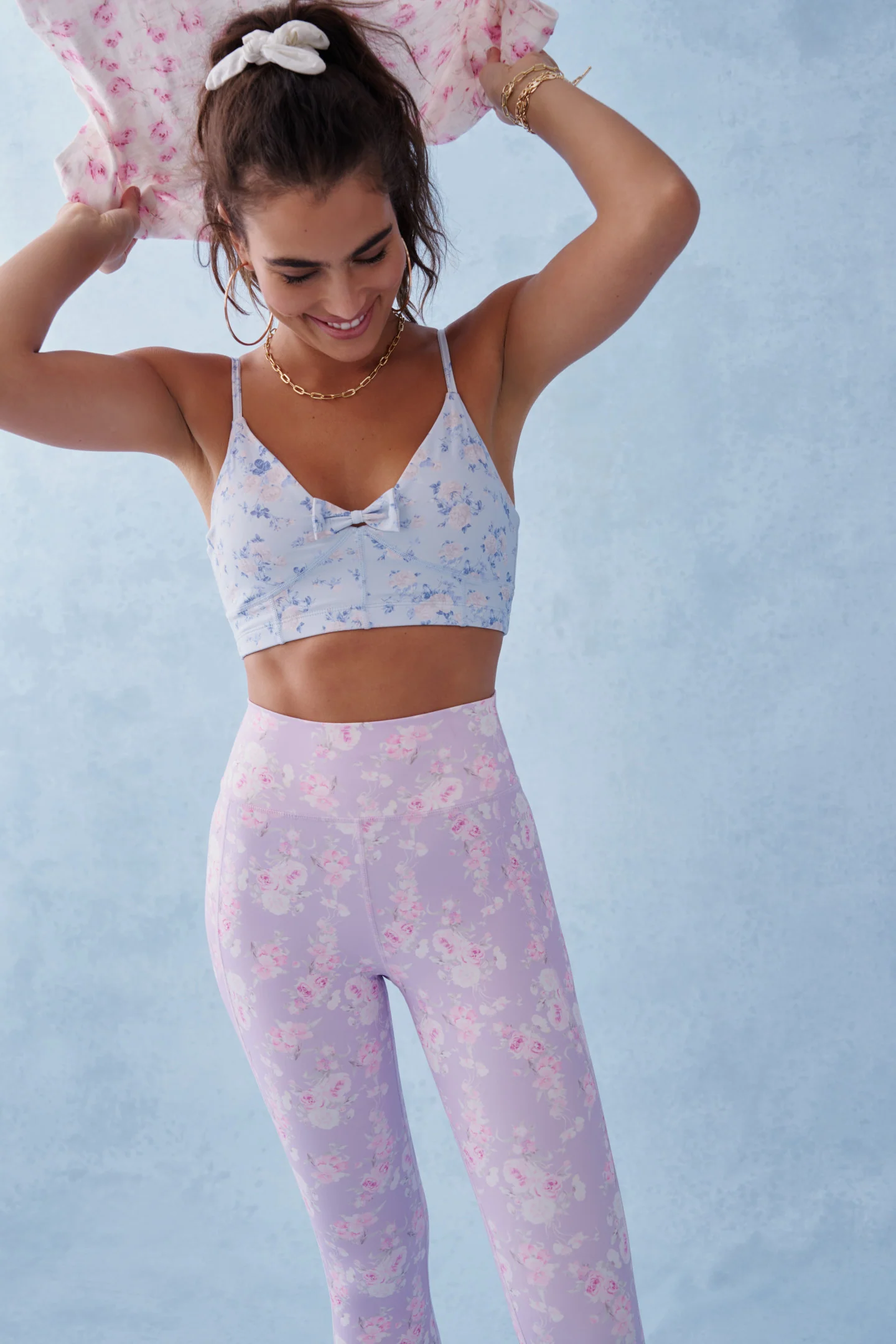 Ridgeson Floral Active Bra - WHISPER BLUE - Mymoui