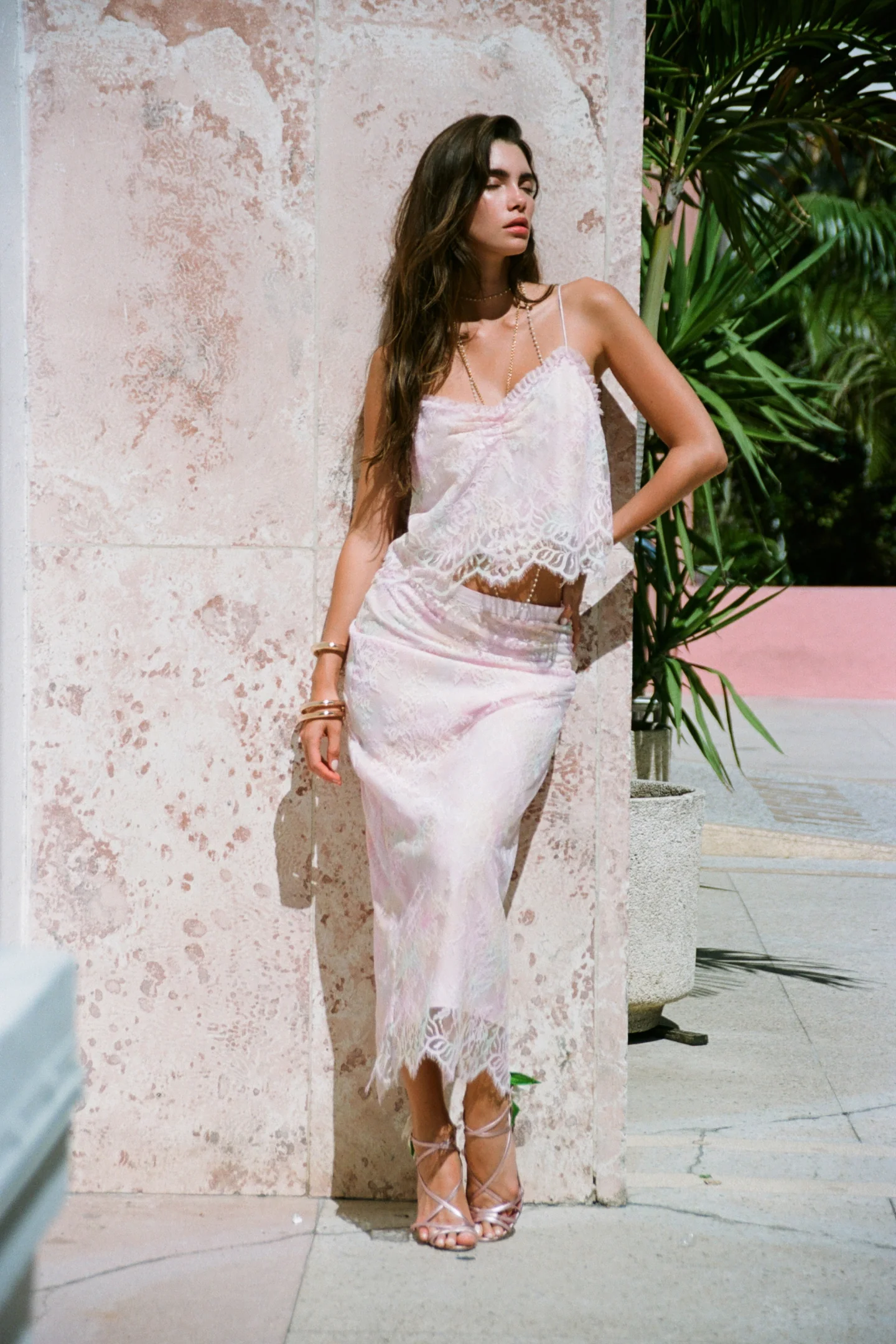 Goodall Tie-Dye Lace Maxi Skirt - Mymoui