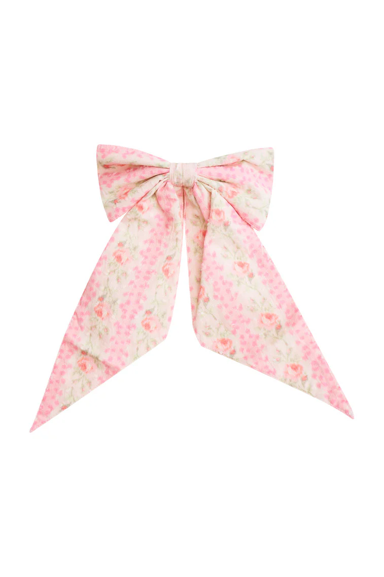 Patchouli Fragrance Print Bow Clip- STRAWBERRY MACAROON - Mymoui