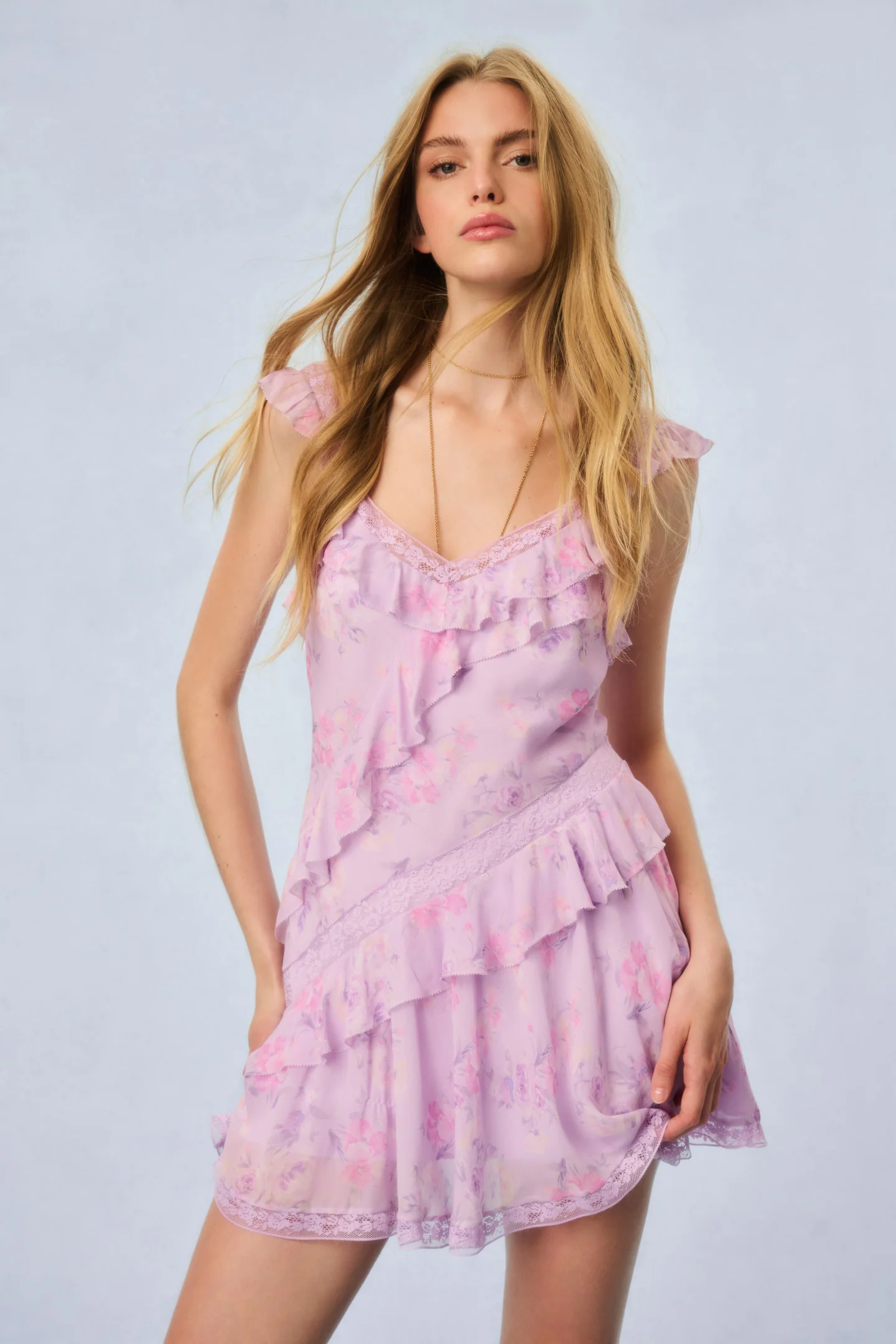 Serima Fragrance Print Mini Dress - Mymoui