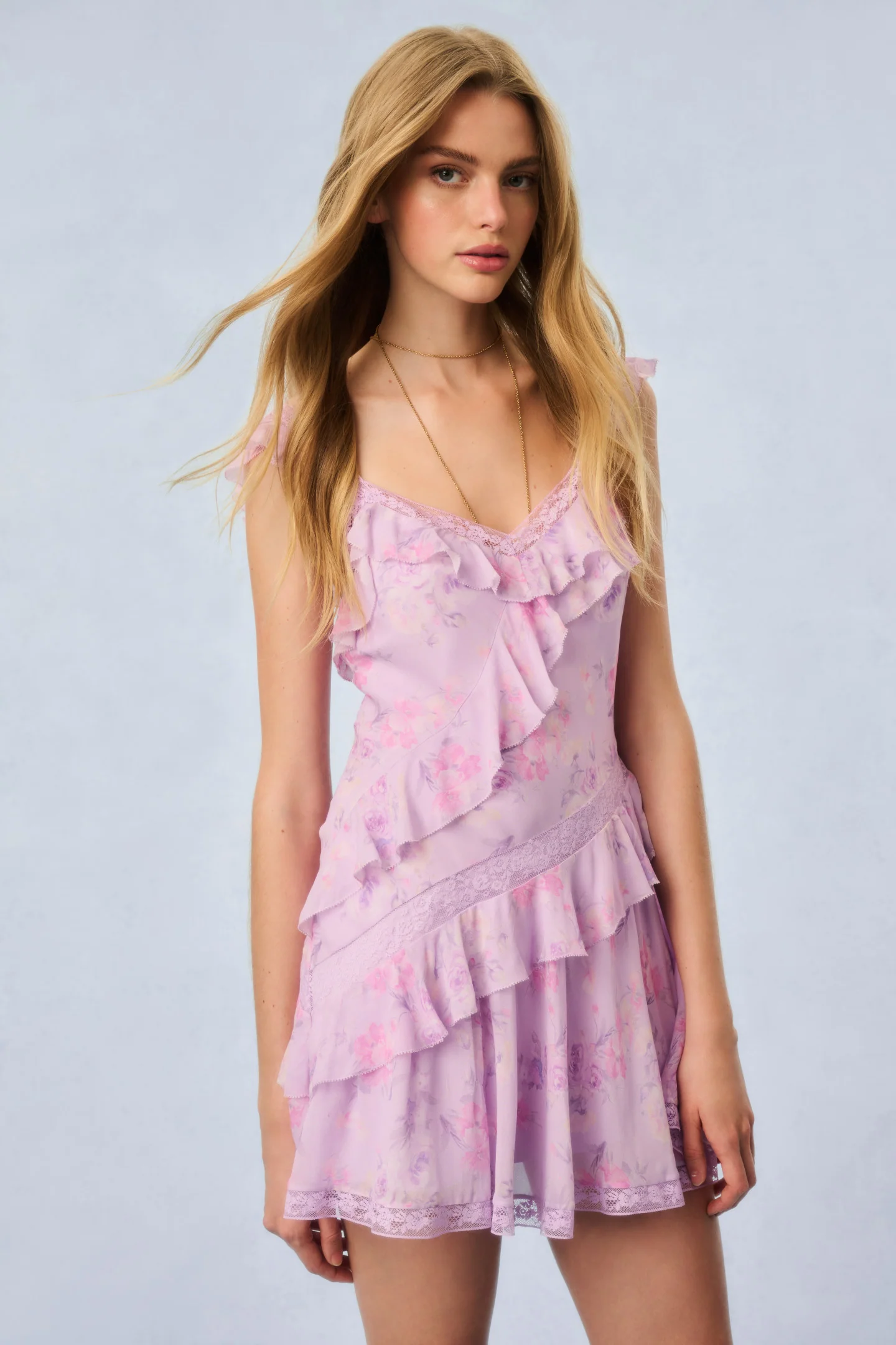 Serima Fragrance Print Mini Dress - Mymoui