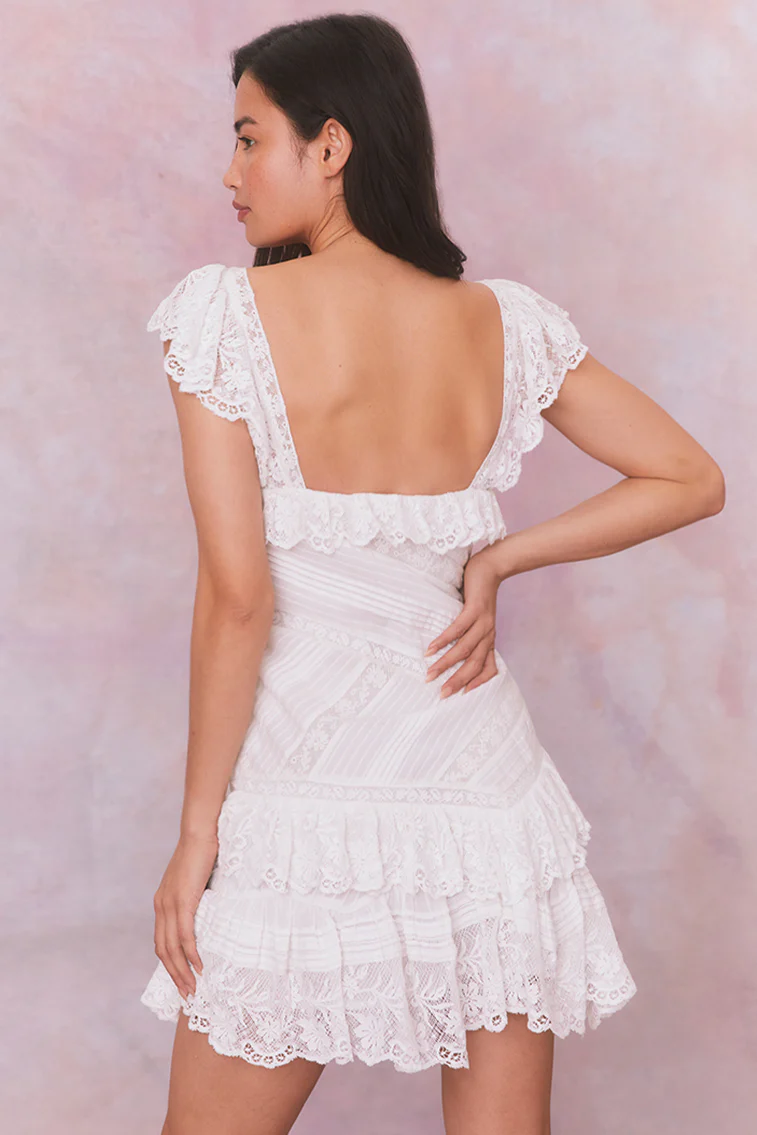 Bensley Fitted Lace Mini Dress - Mymoui